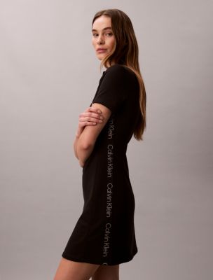Женские платья Calvin Klein French Terry Logo Tape Quarter Zip Dress — фото 2