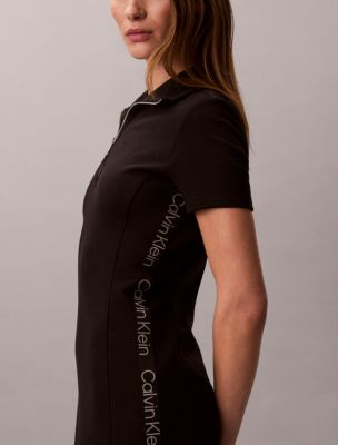 Женские платья Calvin Klein French Terry Logo Tape Quarter Zip Dress — фото 4