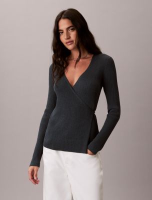 Linen Blend Wrap Sweater, Biloxi Blues