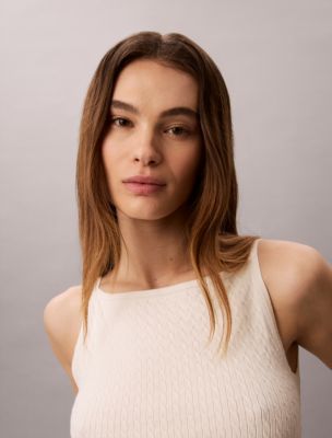Женские топы Calvin Klein Woven Monologo Cable Knit Tank — фото 2