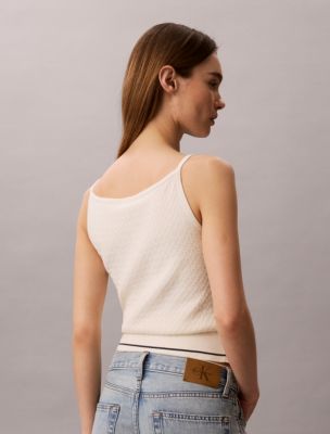 Женские топы Calvin Klein Woven Monologo Cable Knit Tank — фото 4
