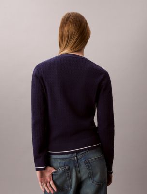 Женские кардиганы Calvin Klein Woven Monologo Cable Cardigan — фото 4
