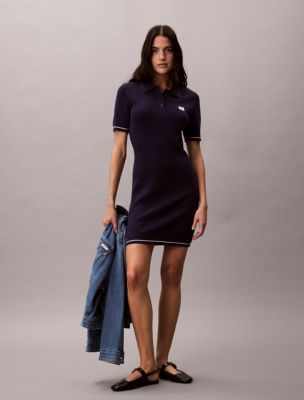 Cable Knit Mini Dress, Evening Blue