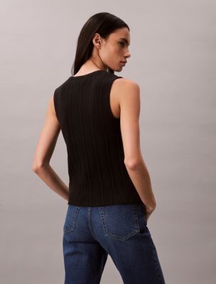 Женские топы Calvin Klein Smooth Cotton Rib Button-Down Tank Top — фото 4