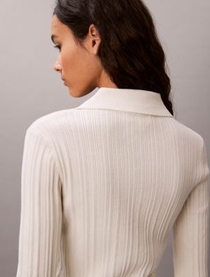 Женские кардиганы Calvin Klein Smooth Cotton Rib Polo Cardigan — фото 2