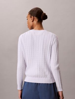 Женский свитер Calvin Klein Cotton Cable Knit, цвет: Сиреневый — фото 4