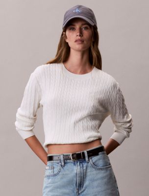 Cotton Cable Knit Sweater, Tofu