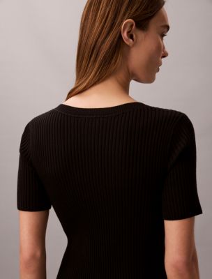 Cotton Rib Button-Down Dress | Calvin Klein