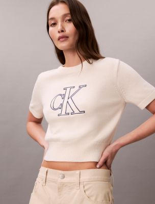 Monogram Cropped Sweater | Calvin Klein