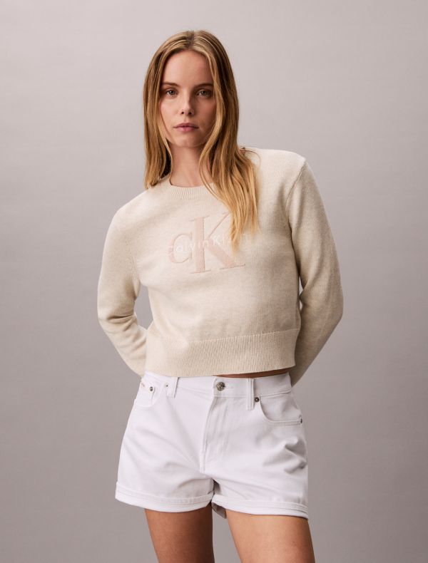 Хлопковый свитер с шениловым