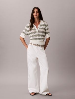 Женские свитеры Calvin Klein Open Stitch Sweater Polo Shirt — фото 2