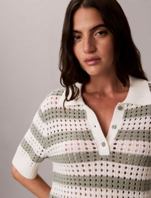 Женские свитеры Calvin Klein Open Stitch Sweater Polo Shirt — фото 3