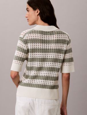 Женские свитеры Calvin Klein Open Stitch Sweater Polo Shirt — фото 5