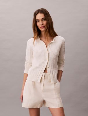 Cable Knit Cardigan, Tofu