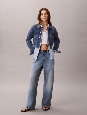 Twisted Seam Low Rise Baggy Jeans, Silverstone