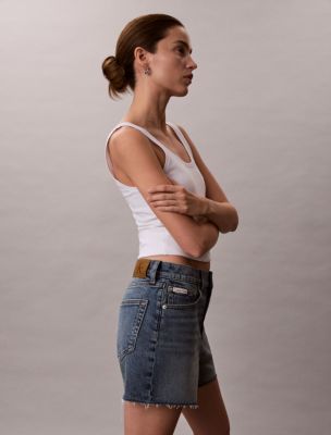 Женские шорты Calvin Klein High Rise Midi Denim Shorts — фото 5