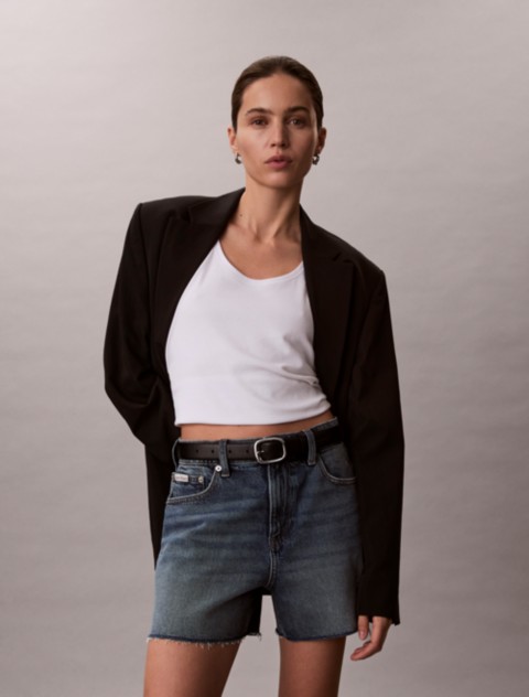 Женские шорты Calvin Klein High Rise Midi Denim Shorts