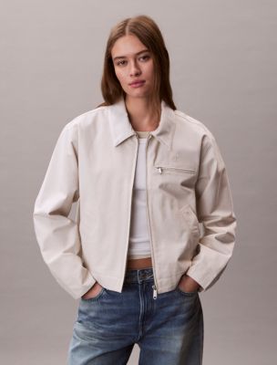 Cotton Workwear Jacket, Chalk