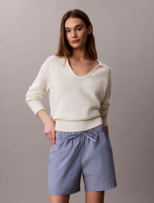 Женские шорты Calvin Klein Cotton Poplin Stripe Boxer Shorts — фото 2