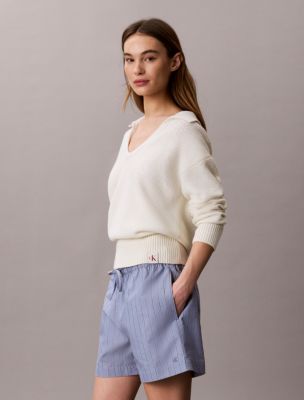 Женские шорты Calvin Klein Cotton Poplin Stripe Boxer Shorts — фото 4
