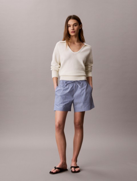 Женские шорты Calvin Klein Cotton Poplin Stripe Boxer Shorts