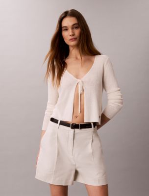 Женские шорты Calvin Klein Linen Blend Tailored Shorts — фото 2