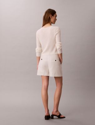 Женские шорты Calvin Klein Linen Blend Tailored Shorts — фото 4