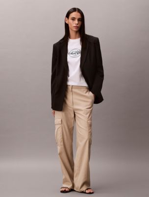 Soft Twill Cargo Pants, White Pepper