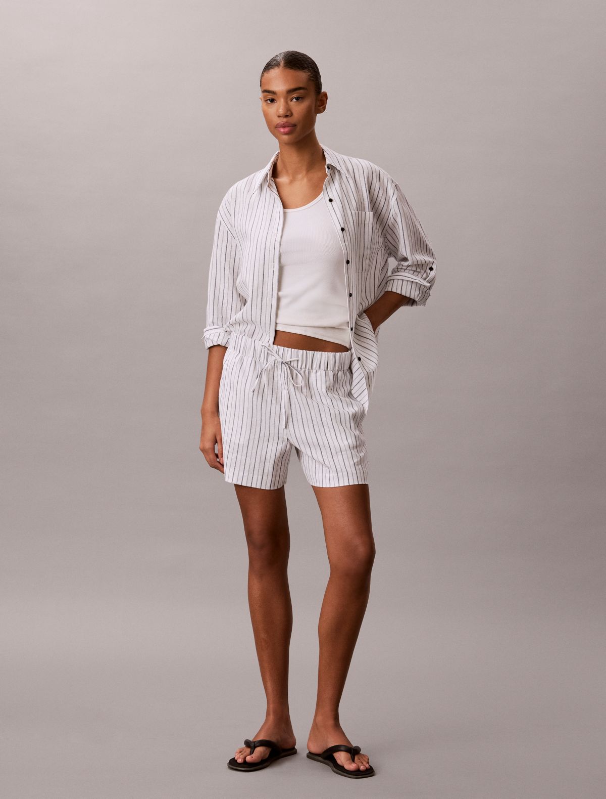 Linen Cotton Pull-On Shorts