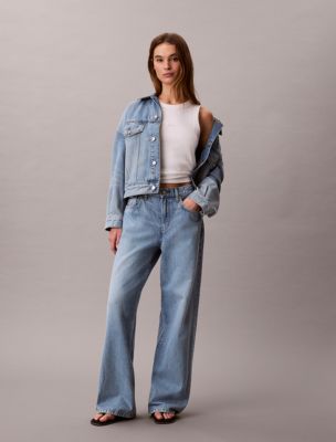 Wide Leg Jeans, Sage Stone