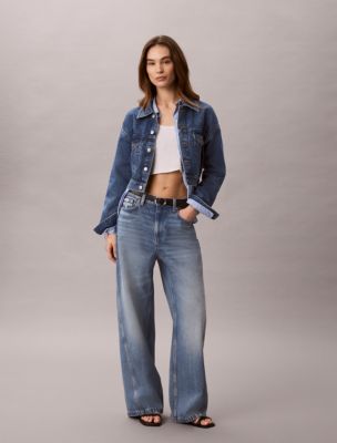 Женские куртки Calvin Klein Cropped Denim Trucker Jacket — фото 2