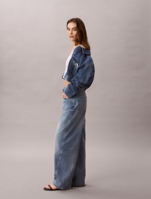 Женские куртки Calvin Klein Cropped Denim Trucker Jacket — фото 6