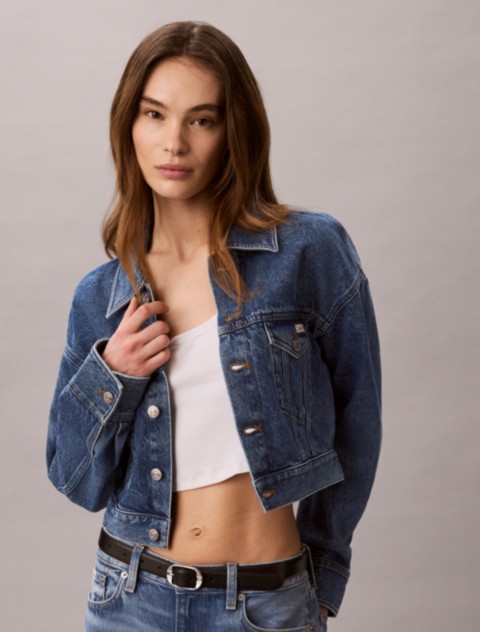 Женские куртки Calvin Klein Cropped Denim Trucker Jacket