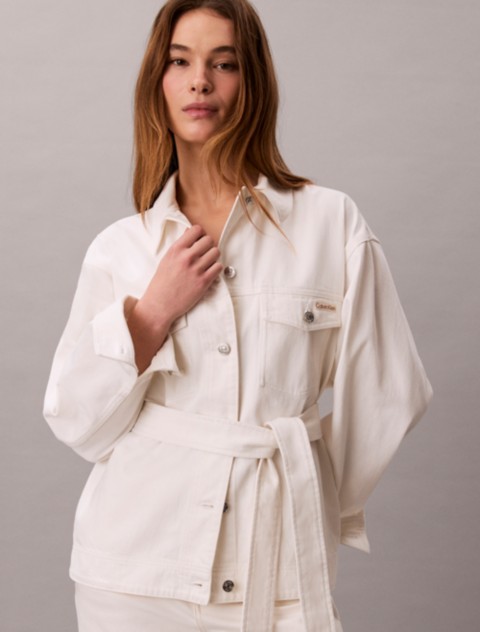 Женские куртки Calvin Klein Denim Cinched Belted Jacket
