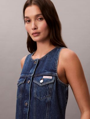 Женские платья Calvin Klein Denim Sleeveless Trucker Mini Dress — фото 3