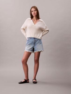 90s 3-Inch Denim Shorts, Bardot Blue