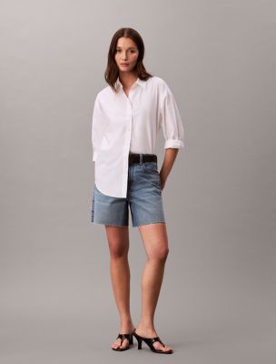 90s 6-Inch Denim Shorts, Blue Monaco