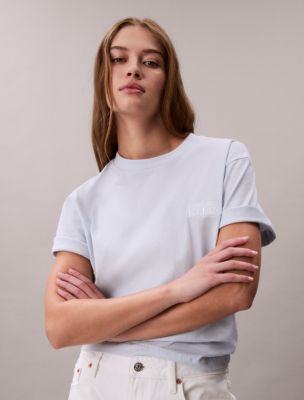Embroidered Logo Graphic Boxy T-Shirt, Plein Air