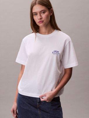 Embroidered Logo Graphic Boxy T-Shirt | Calvin Klein