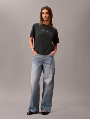Женские футболки Calvin Klein Script Logo Graphic Boxy T-Shirt — фото 2