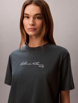 Женские футболки Calvin Klein Script Logo Graphic Boxy T-Shirt — фото 3