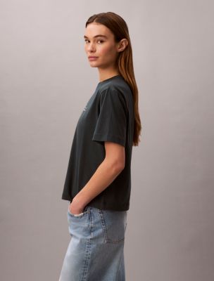 Женские футболки Calvin Klein Script Logo Graphic Boxy T-Shirt — фото 4