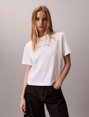 Script Logo Graphic Boxy T-Shirt from Calvin Klein - $49