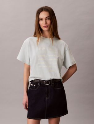 Женские футболки Calvin Klein Logo Font Graphic Boxy T-Shirt — фото 3