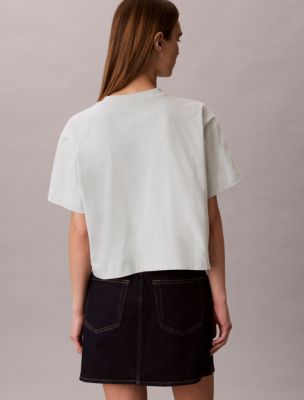 Женские футболки Calvin Klein Logo Font Graphic Boxy T-Shirt — фото 5