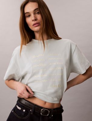 Logo Font Graphic Boxy T-Shirt, Pale Meadow