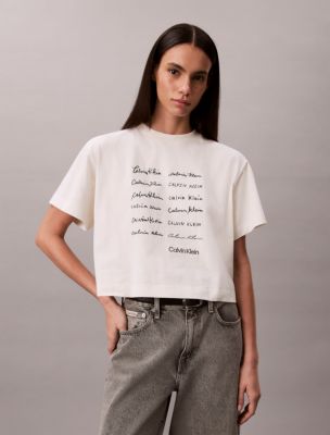 Logo Font Graphic Boxy T-Shirt, Tofu