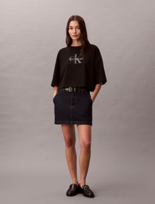 Женские футболки Calvin Klein Monologo Cropped Boxy T-Shirt — фото 3