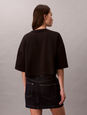 Женские футболки Calvin Klein Monologo Cropped Boxy T-Shirt — фото 5