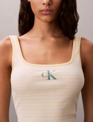 Женские топы Calvin Klein Monologo Stripe Rib Tank Top — фото 2